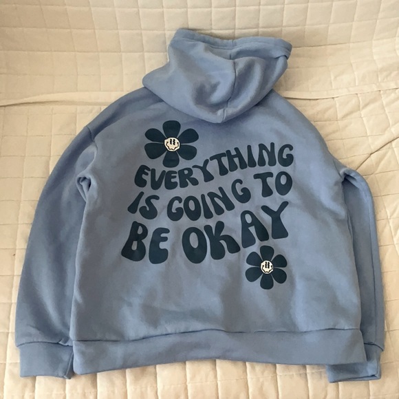 Blue floral hoodie - Picture 1 of 2